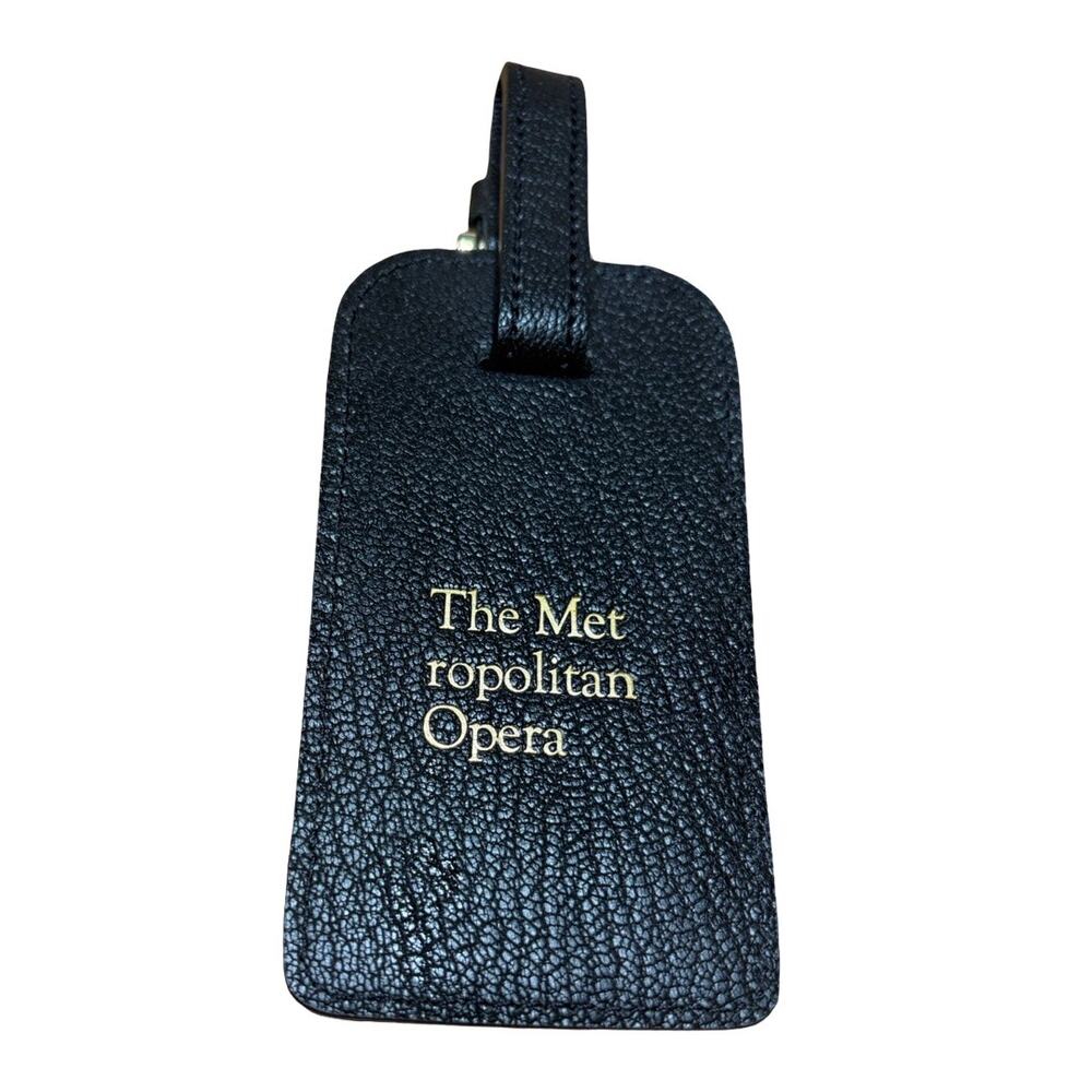 The Metropolitan Opera Black Leather Luggage Tag